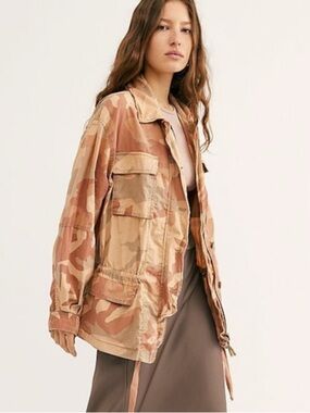 Free People Lead the Way Camo Camoflage Utility Jacket